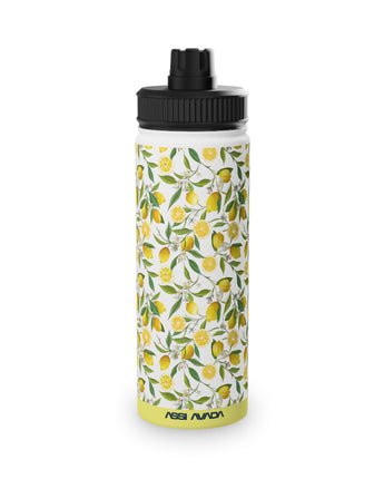 Insulated stainless steel Water Bottle - Lemon Floral