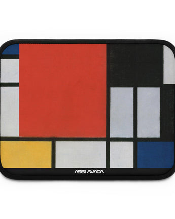 Laptop Sleeve - Composition with Large Red Plane, Yellow, Black, Gray, and Blue by Piet Mondrian